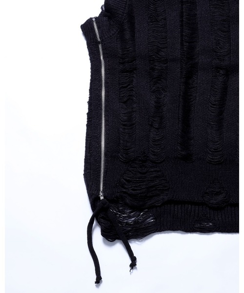 Ruze(ルゼ)の「Side zip damage knit vest / サイドジップ ダメージ ニットベスト(ニット/セーター・メンズ・ブラック・FREE)」の13枚目の写真