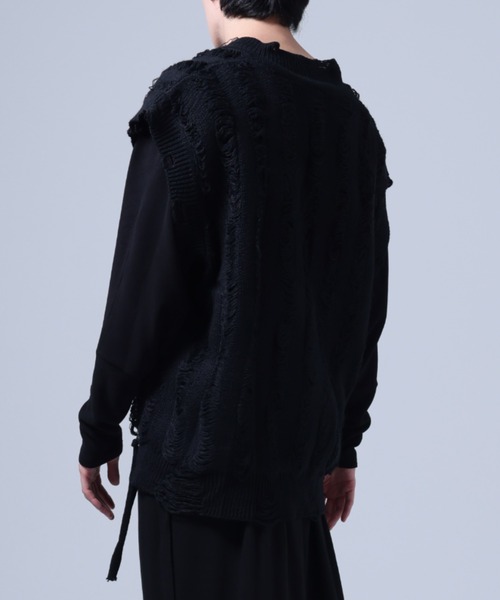 Ruze(ルゼ)の「Side zip damage knit vest / サイドジップ ダメージ ニットベスト(ニット/セーター・メンズ・ブラック・FREE)」の17枚目の写真