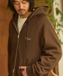THE CRAFT CREW PRODUCTS | 裏ボアフリース ボックスシルエット ラグランスリーブ ダブルジップスウェットパーカー【THE CRAFT CREW PRODUCTS】(パーカー)