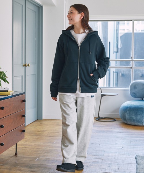 裏ボアフリース ボックスシルエット ラグランスリーブ ダブルジップ