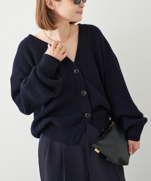 Deuxieme Classe（ドゥーズィエムクラス）の「JUSPER Vネック カーディガン（ニット/セーター・レディース・ネイビー・FREE）」の10枚目の写真