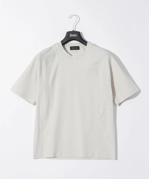 HERNO（ヘルノ）の「HERNO SUPERFINE COTTON STRETCH  ヘルノ スーパーファイン ストレッチTシャツ（Tシャツ/カットソー・メンズ・ホワイト系1/ブラック・48/46）」の2枚目の写真