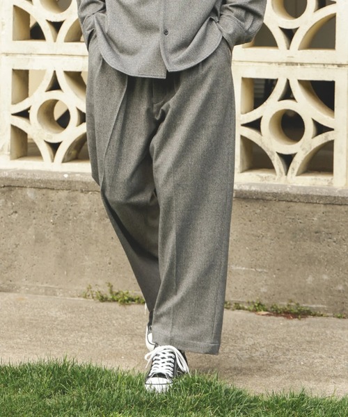 MR.OLIVE（ミスターオリーブ）の「【MR.OLIVE/ミスターオリーブ】PEACHSKIN STRETCH GABARDINE /2TACK WIDE EASY PANTS（デニムパンツ・メンズ・グレー/ネイビー・S/M）」の12枚目の写真