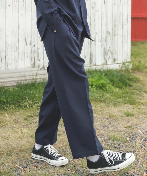 MR.OLIVE（ミスターオリーブ）の「【MR.OLIVE/ミスターオリーブ】PEACHSKIN STRETCH GABARDINE /2TACK WIDE EASY PANTS（デニムパンツ・メンズ・グレー/ネイビー・S/M）」の14枚目の写真