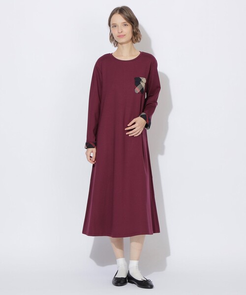 BLUE LABEL CRESTBRIDGE ワンピース ロングスリーブポケワンピース