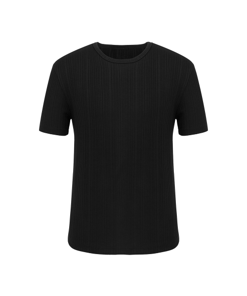 DNSR(ディーエヌエスアール)の「マッスルフィットリブハーフスリーブブラック(Tシャツ/カットソー・レディース・その他・LARGE/X-LARGE/MEDIUM)」の1枚目の写真