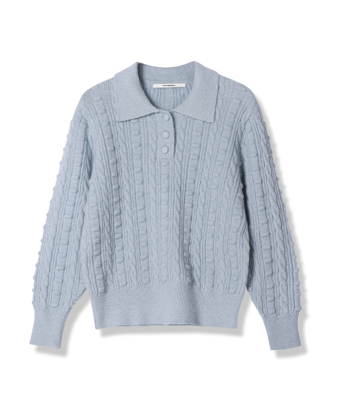AVANDRESS（アバンドレス ）の「Lumpy Collar Button Knit BLUE（ニット/セーター・レディース・ブルー・FREE）」の6枚目の写真