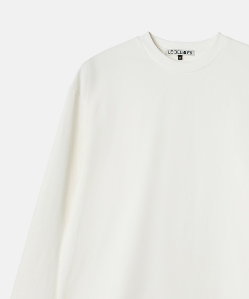 LE CIEL BLEU(ルシェルブルー)の「ジャージードレスwフェザーヘム / Jersey Dress w/Feather Hem(ワンピース・レディース・ブラック/チャコールグレー/ホワイト・36/38)」の4枚目の写真