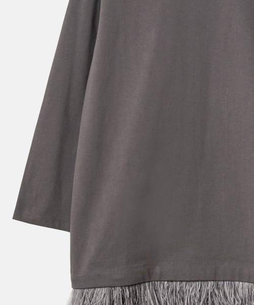 セール】ジャージードレスwフェザーヘム / Jersey Dress w/Feather Hem