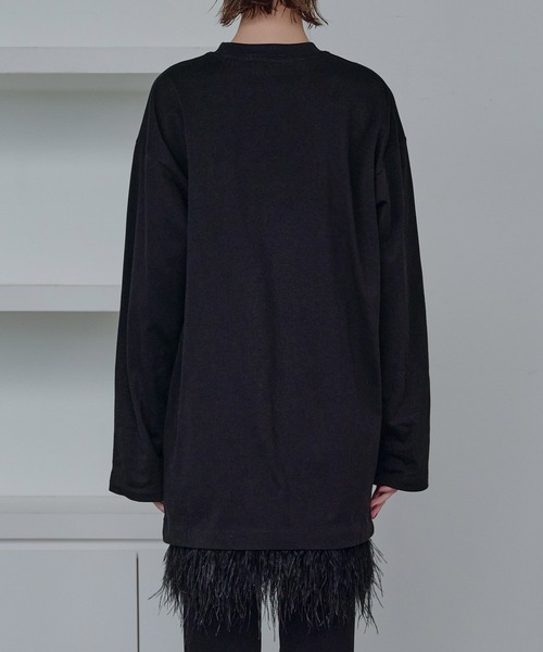 セール】ジャージードレスwフェザーヘム / Jersey Dress w/Feather Hem