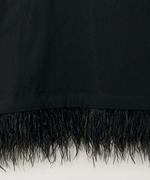 セール】ジャージードレスwフェザーヘム / Jersey Dress w/Feather Hem