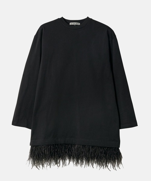 セール】ジャージードレスwフェザーヘム / Jersey Dress w/Feather Hem