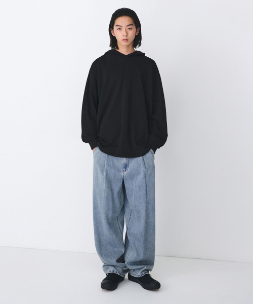 MUSINSA STANDARD（ムシンサスタンダード）の「リネンライクセミバルーンデニムパンツ[スカイブルー]（デニムパンツ・メンズ・その他・40/42/26/27/28/29/36/34/32/30/31/33）」の2枚目の写真