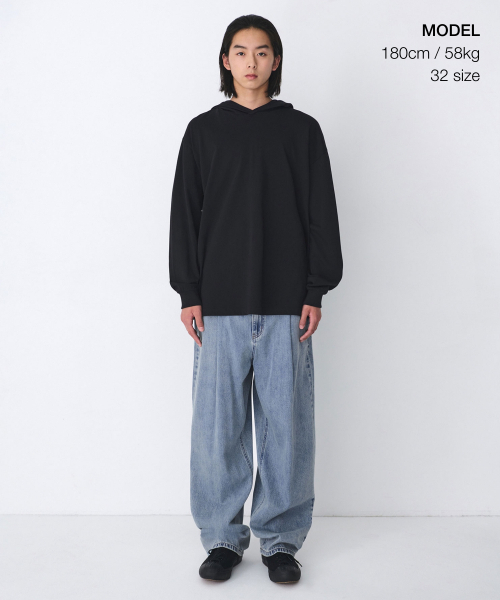 MUSINSA STANDARD（ムシンサスタンダード）の「リネンライクセミバルーンデニムパンツ[スカイブルー]（デニムパンツ・メンズ・その他・40/42/26/27/28/29/36/34/32/30/31/33）」の3枚目の写真