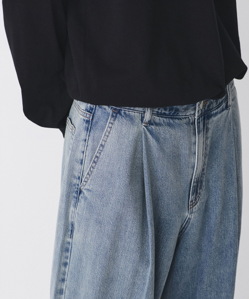 MUSINSA STANDARD（ムシンサスタンダード）の「リネンライクセミバルーンデニムパンツ[スカイブルー]（デニムパンツ・メンズ・その他・40/42/26/27/28/29/36/34/32/30/31/33）」の6枚目の写真