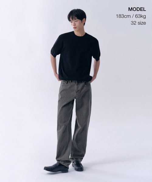 MUSINSA STANDARD（ムシンサスタンダード）の「レギュラーフィットデニムパンツ[グレー]（デニムパンツ・メンズ・その他・29/30/31/33/26/27/28/40/38/42/36/34/32）」の2枚目の写真