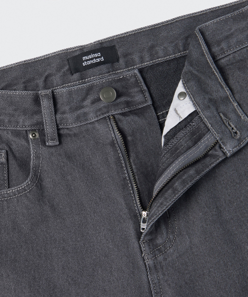 MUSINSA STANDARD（ムシンサスタンダード）の「レギュラーフィットデニムパンツ[グレー]（デニムパンツ・メンズ・その他・29/30/31/33/26/27/28/40/38/42/36/34/32）」の5枚目の写真
