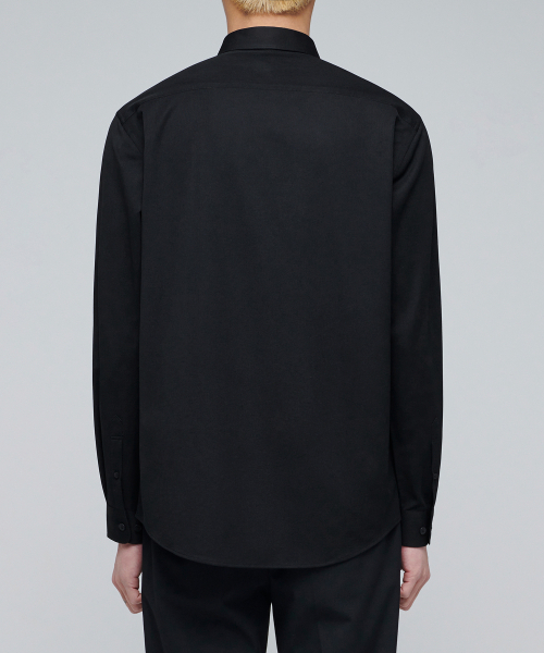 MUSINSA STANDARD（ムシンサスタンダード）の「トリコットイージーシャツ[ブラック]（ビジネスシャツ・メンズ・その他・X-LARGE/XX-LARGE/MEDIUM/LARGE）」の2枚目の写真
