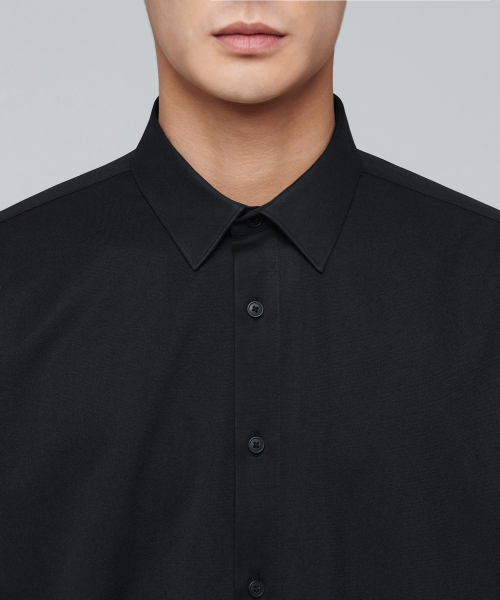 MUSINSA STANDARD（ムシンサスタンダード）の「トリコットイージーシャツ[ブラック]（ビジネスシャツ・メンズ・その他・X-LARGE/XX-LARGE/MEDIUM/LARGE）」の3枚目の写真