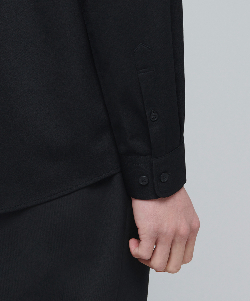 MUSINSA STANDARD（ムシンサスタンダード）の「トリコットイージーシャツ[ブラック]（ビジネスシャツ・メンズ・その他・X-LARGE/XX-LARGE/MEDIUM/LARGE）」の5枚目の写真