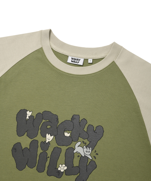 Wacky WiLLy（ワッキーウィリー）の「配色レグランロングスリーブTシャツグリーン（Tシャツ/カットソー・レディース・その他・LARGE/X-LARGE/SMALL/MEDIUM）」の4枚目の写真