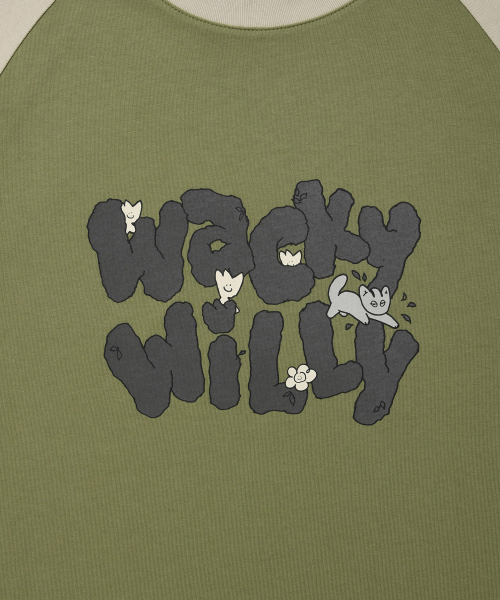 Wacky WiLLy（ワッキーウィリー）の「配色レグランロングスリーブTシャツグリーン（Tシャツ/カットソー・レディース・その他・LARGE/X-LARGE/SMALL/MEDIUM）」の5枚目の写真