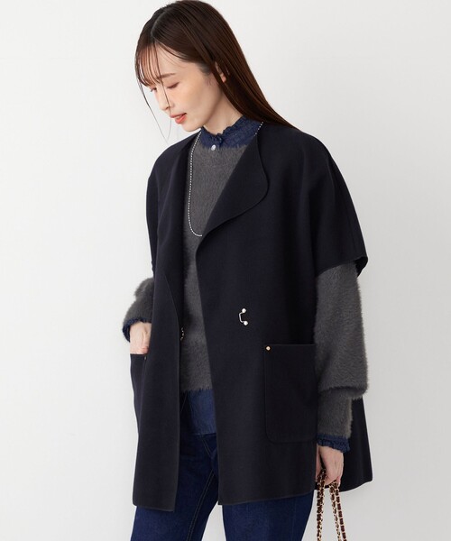 SHIPS Colors(シップス カラーズ)の「SHIPS Colors:〈手洗い可能〉シャギー クルーネック ニット(ニット/セーター・レディース・ダークグレー/ベージュ/イエロー・ONE SIZE)」の17枚目の写真