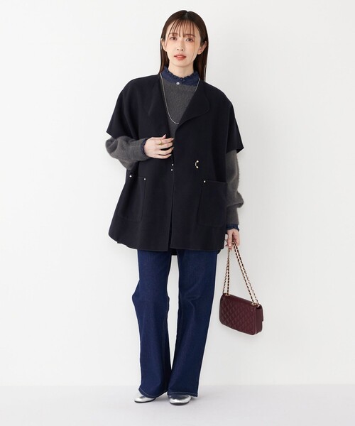 SHIPS Colors(シップス カラーズ)の「SHIPS Colors:〈手洗い可能〉シャギー クルーネック ニット(ニット/セーター・レディース・ダークグレー/ベージュ/イエロー・ONE SIZE)」の15枚目の写真
