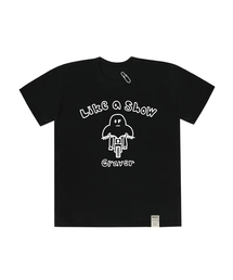 [UNISEX]バイクスマイルパープルロゴ半袖Tシャツ_ブラック