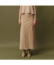 Suede long skirt_beige