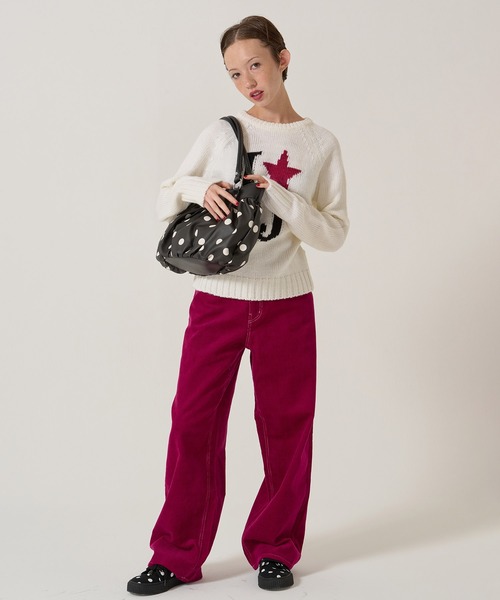 ドット柄 ギャザー バッグ TINA：JOJUN（ハンドバッグ）｜TINA：JOJUN