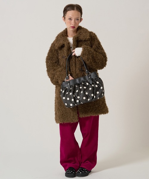 ドット柄 ギャザー バッグ TINA：JOJUN（ハンドバッグ）｜TINA：JOJUN