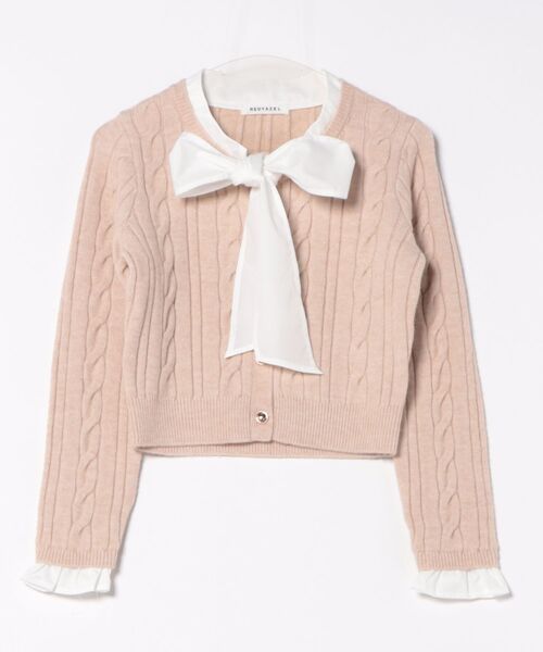 REDYAZEL（レディアゼル）の「ボウタイケーブルニットプルオーバー（ニット/セーター・レディース・レッド/グリーン/ネイビー/ベージュ・FREE）」の10枚目の写真