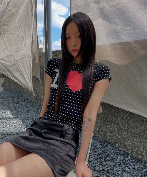 Retriever Club（レトリーバークラブ）の「I LOVE CROP TEE [BLACK]（Tシャツ/カットソー・レディース・その他・SMALL/MEDIUM）」の8枚目の写真