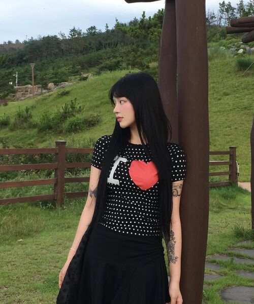 Retriever Club（レトリーバークラブ）の「I LOVE CROP TEE [BLACK]（Tシャツ/カットソー・レディース・その他・SMALL/MEDIUM）」の9枚目の写真