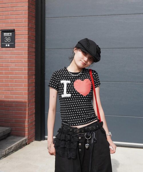 Retriever Club（レトリーバークラブ）の「I LOVE CROP TEE [BLACK]（Tシャツ/カットソー・レディース・その他・SMALL/MEDIUM）」の16枚目の写真