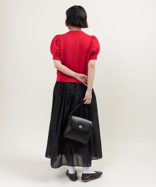 CHILD WOMAN（チャイルドウーマン）の「つぶつぶ編みクルーネックカーディガン（カーディガン/ボレロ・レディース・ピンク/ネイビー/アイボリー/サックスブルー/レッド/グリーン・FREE）」の21枚目の写真