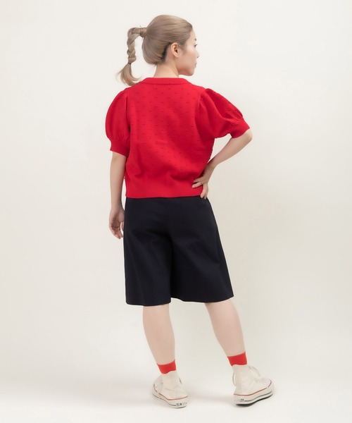 CHILD WOMAN（チャイルドウーマン）の「つぶつぶ編みクルーネックカーディガン（カーディガン/ボレロ・レディース・ピンク/ネイビー/アイボリー/サックスブルー/レッド/グリーン・FREE）」の13枚目の写真