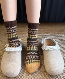 Achic（アシック）の「秋冬 フェアアイル柄 ソックス／ミドル丈（ソックス/靴下）」