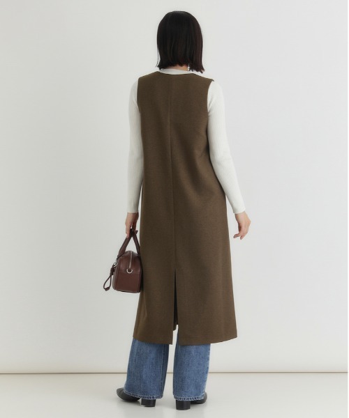 Right-on(ライトオン)の「【HONEYSUCKLE ROSE】【限定展開】Vネックワンピース(小顔見え/体型カバー/Iライン/ONOFF使える/限定展開)(ワンピース・レディース・グレー/ブラック/ブラウン/オフホワイト・L/M)」の8枚目の写真