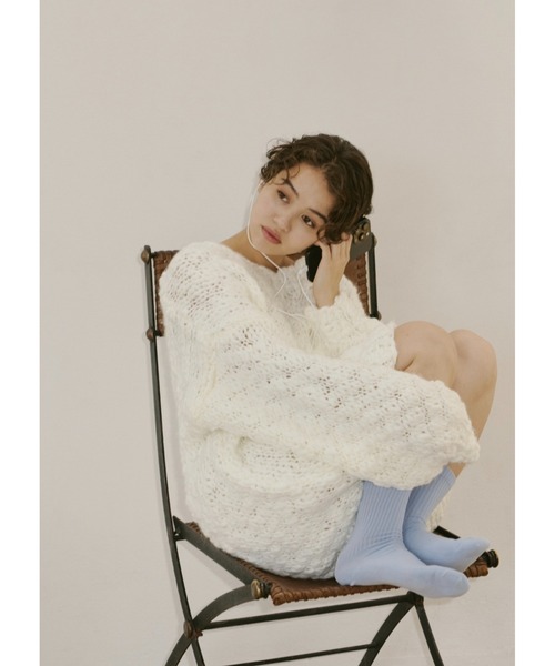 NOTREemor(ノートルエモア)の「emor handmade knit tops(ニット/セーター・レディース・ベビーピンク/ボルドー/ホワイト・FREE)」の7枚目の写真