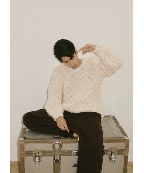 NOTREemor(ノートルエモア)の「emor handmade knit tops(ニット/セーター・レディース・ベビーピンク/ボルドー/ホワイト・FREE)」の11枚目の写真