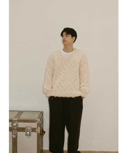 NOTREemor(ノートルエモア)の「emor handmade knit tops(ニット/セーター・レディース・ベビーピンク/ボルドー/ホワイト・FREE)」の12枚目の写真