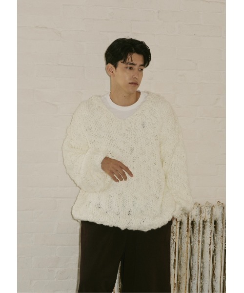 NOTREemor(ノートルエモア)の「emor handmade knit tops(ニット/セーター・レディース・ベビーピンク/ボルドー/ホワイト・FREE)」の13枚目の写真