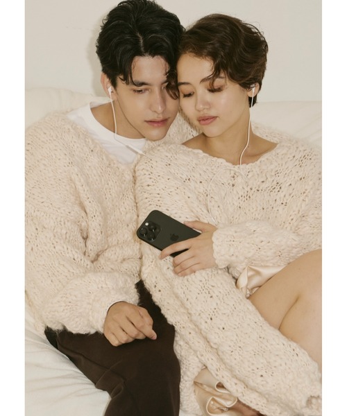 NOTREemor(ノートルエモア)の「emor handmade knit tops(ニット/セーター・レディース・ベビーピンク/ボルドー/ホワイト・FREE)」の15枚目の写真