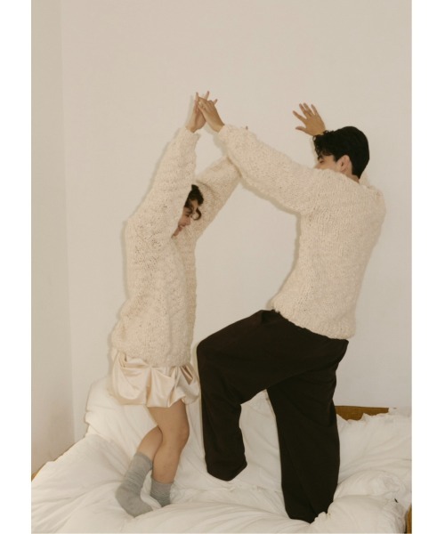 NOTREemor(ノートルエモア)の「emor handmade knit tops(ニット/セーター・レディース・ベビーピンク/ボルドー/ホワイト・FREE)」の16枚目の写真