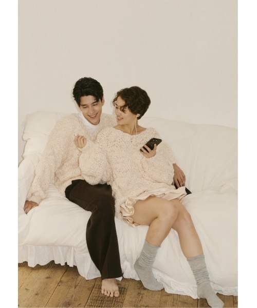 NOTREemor(ノートルエモア)の「emor handmade knit tops(ニット/セーター・レディース・ベビーピンク/ボルドー/ホワイト・FREE)」の17枚目の写真