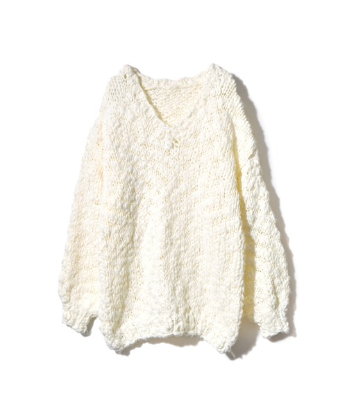 NOTREemor(ノートルエモア)の「emor handmade knit tops(ニット/セーター・レディース・ベビーピンク/ボルドー/ホワイト・FREE)」の21枚目の写真
