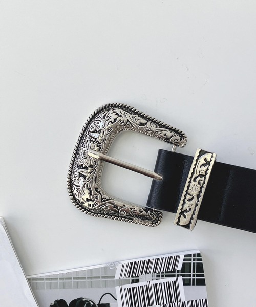 AS KNOW AS plus(アズノゥアズプラス)の「コンチョウエスタンベルト(ベルト・レディース・ブラック/ブラウン・FREE)」の4枚目の写真