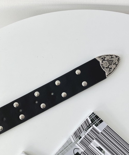 AS KNOW AS plus(アズノゥアズプラス)の「コンチョウエスタンベルト(ベルト・レディース・ブラック/ブラウン・FREE)」の5枚目の写真